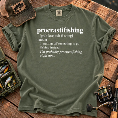 Procrastifishing Definition T-Shirt in Moss