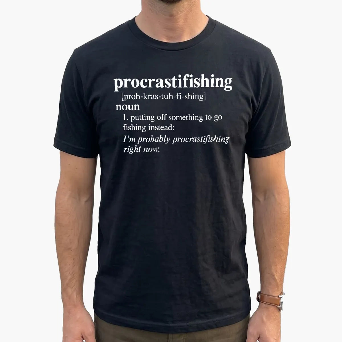 Procrastifishing Definition T-Shirt lifestyle mockup