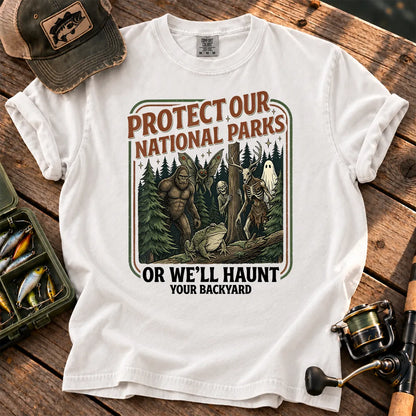 Protect Our National Parks Cryptid Forest T-Shirt in White