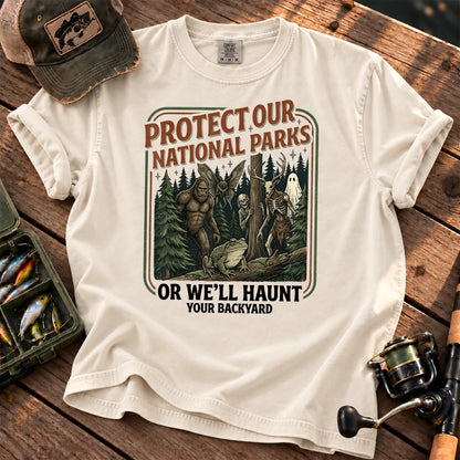 Protect Our National Parks Cryptid Forest T-Shirt in Ivory