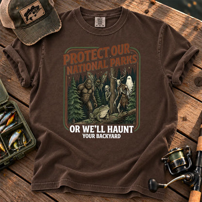 Protect Our National Parks Cryptid Forest T-Shirt in Espresso