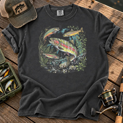 Rainbow Trout River Wildlife T-Shirt in Pepper