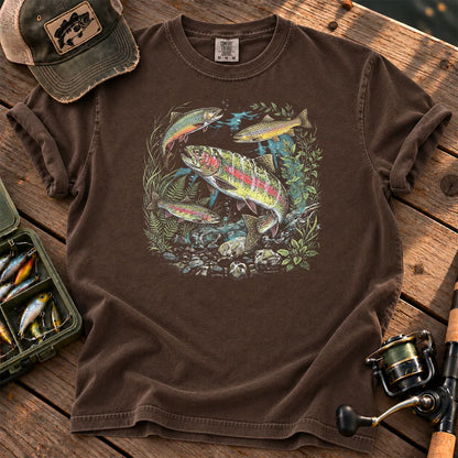 Rainbow Trout River Wildlife T-Shirt in Espresso