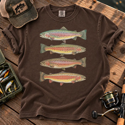Rainbow Trout Row T-Shirt in Espresso