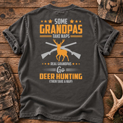 Real Grandpas Go Deer Hunting T-Shirt in Pepper