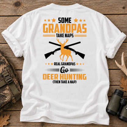 Real Grandpas Go Deer Hunting T-Shirt in White