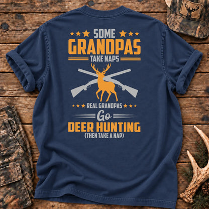 Real Grandpas Go Deer Hunting T-Shirt in True Navy