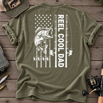 Reel Cool Dad Fishing T-Shirt in Moss