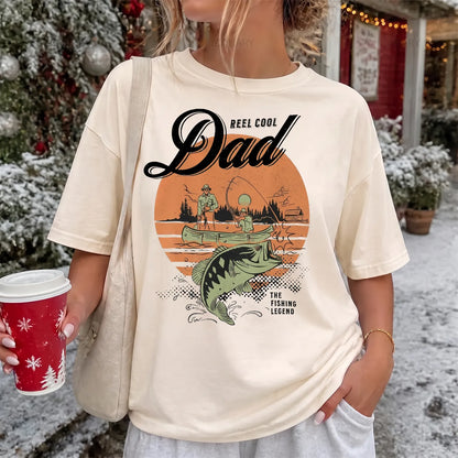 Reel Cool Dad Sunset T-Shirt Women model in Ivory