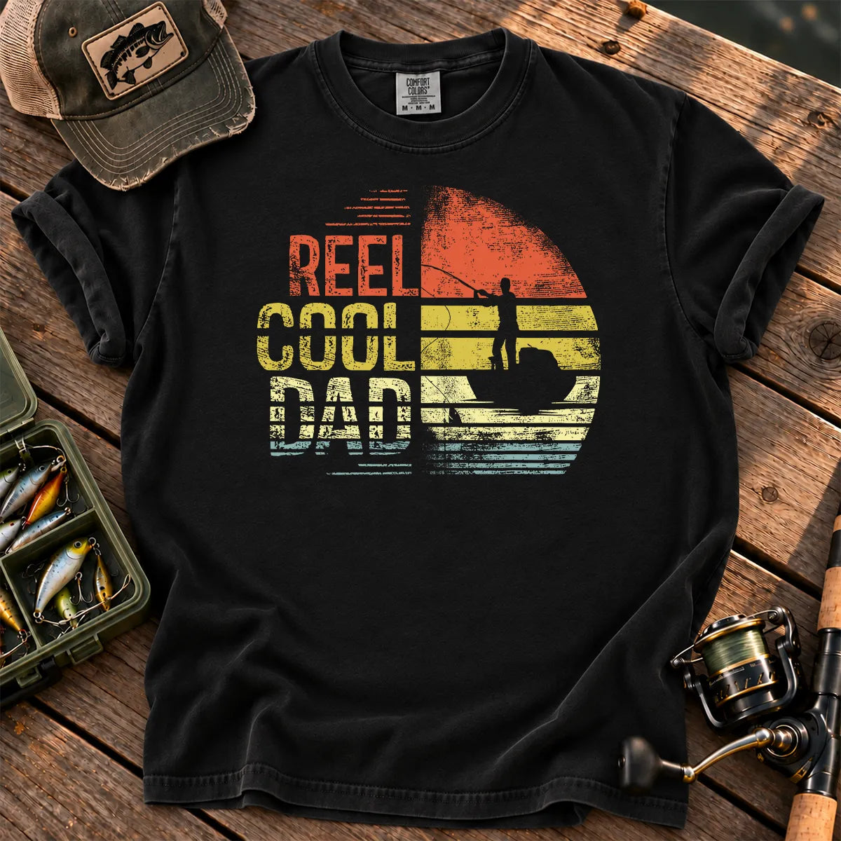 Reel Cool Dad T-Shirt in Black