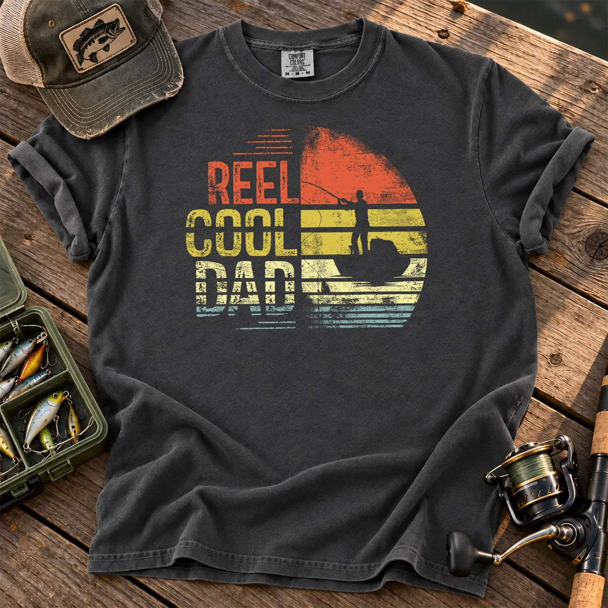 Reel Cool Dad T-Shirt in Pepper