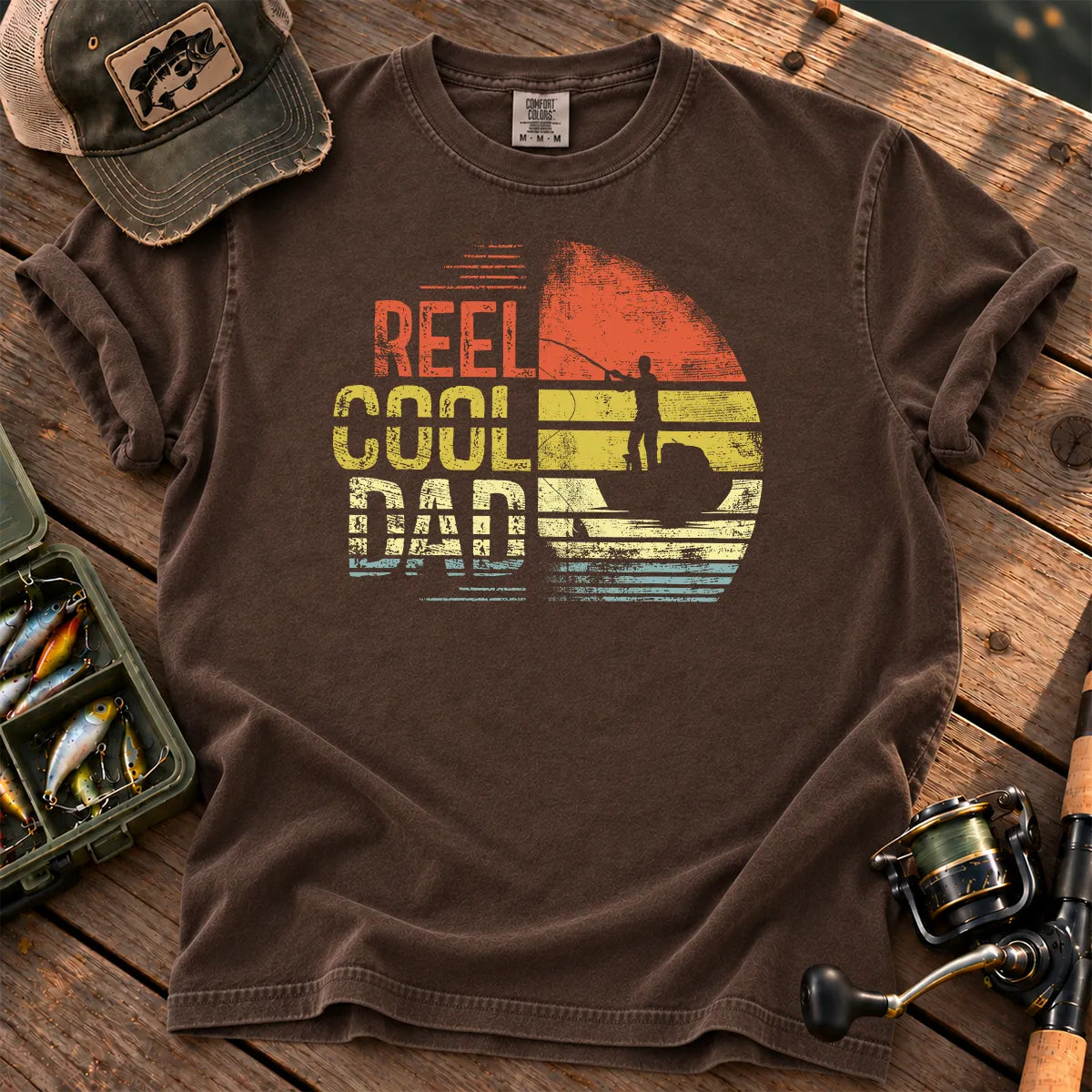 Reel Cool Dad T-Shirt in Espresso