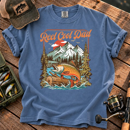 Reel Cool Dad Trout T-Shirt in Blue Jean