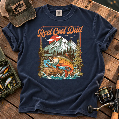 Reel Cool Dad Trout T-Shirt in True Navy