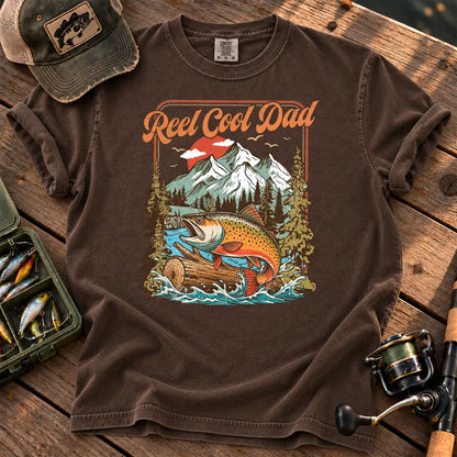 Reel Cool Dad Trout T-Shirt in Espresso