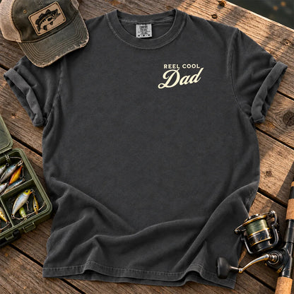 Reel Cool Dad White Chest T-Shirt in Pepper
