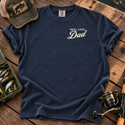 Reel Cool Dad White Chest T-Shirt in True Navy