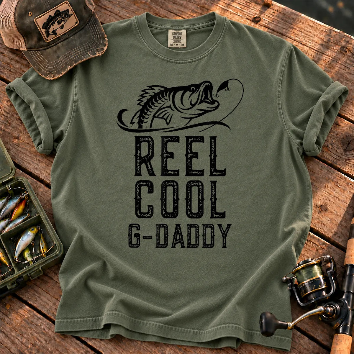 Reel Cool G-Daddy Fishing T-Shirt in Moss