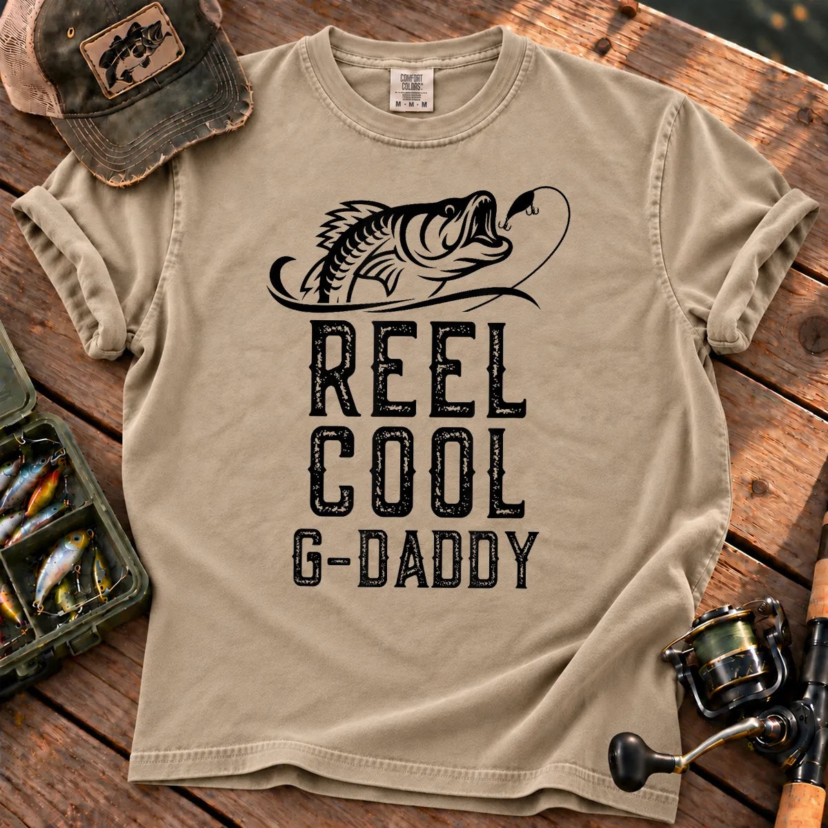 Reel Cool G-Daddy Fishing T-Shirt in Sandstone