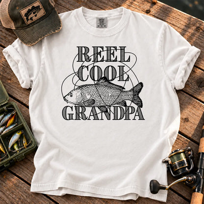 Reel Cool Grandpa Outline T-Shirt in White