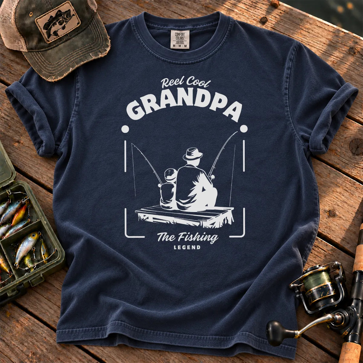 Reel Cool Grandpa T-Shirt in True Navy