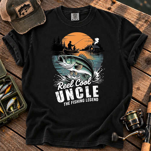 Reel Cool Uncle T-Shirt in Black