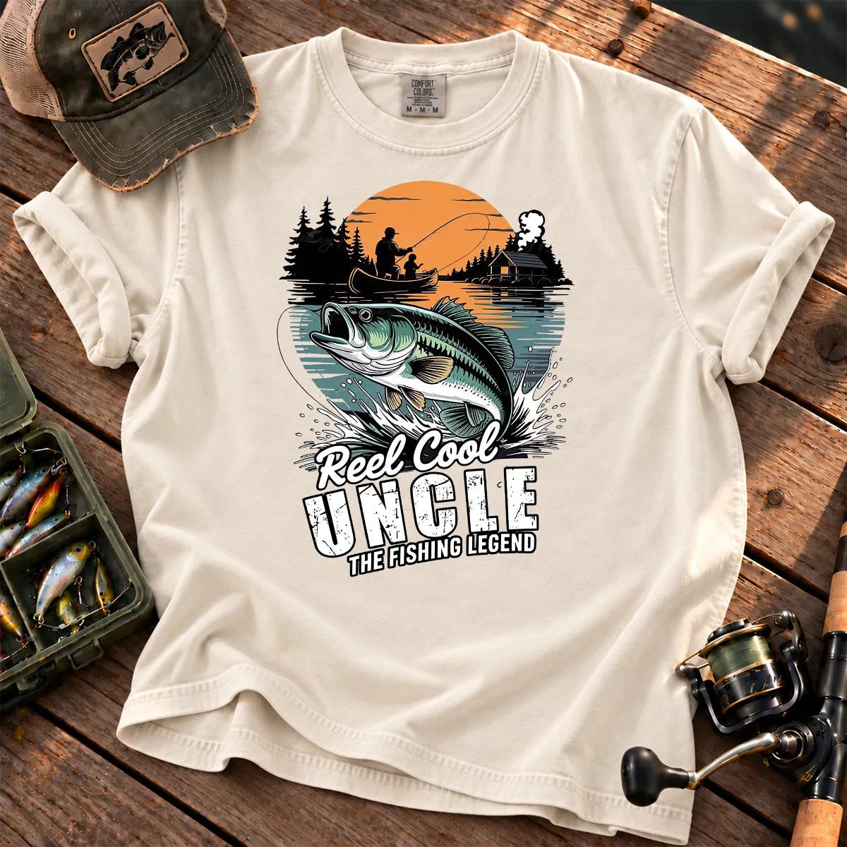 Reel Cool Uncle T-Shirt in Ivory
