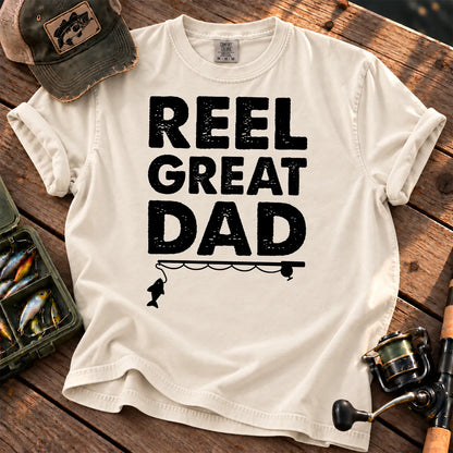 Reel Great Dad Fishing T-Shirt in Ivory