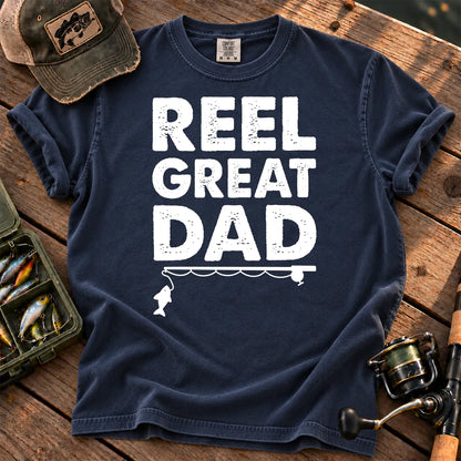 Reel Great Dad Fishing T-Shirt in True Navy