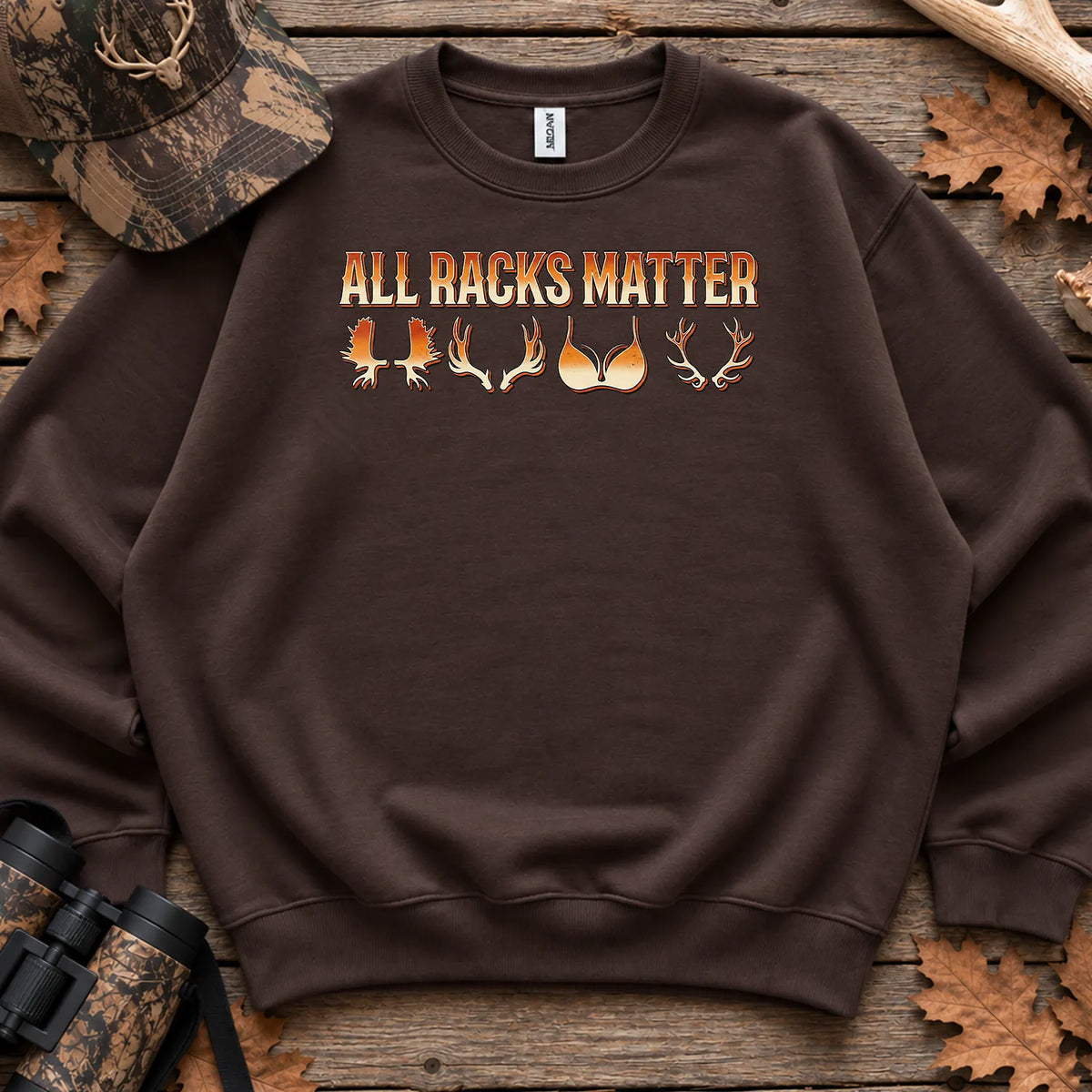 Retro All Racks Matter Sweatshirt in Dark Chocolate