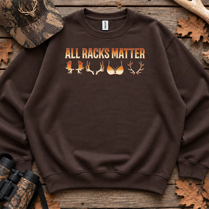 Retro All Racks Matter Sweatshirt in Dark Chocolate