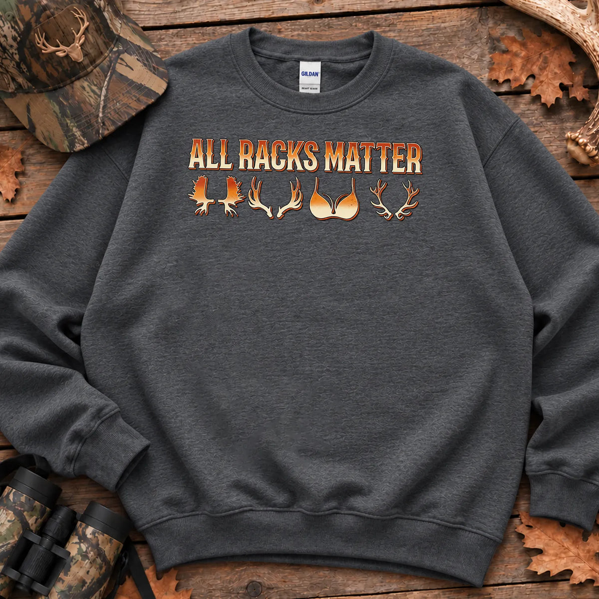 Retro All Racks Matter Sweatshirt in Dark Heather