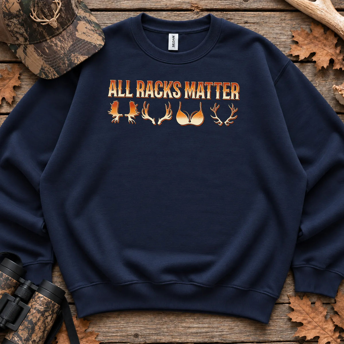 Retro All Racks Matter Sweatshirt in Navy