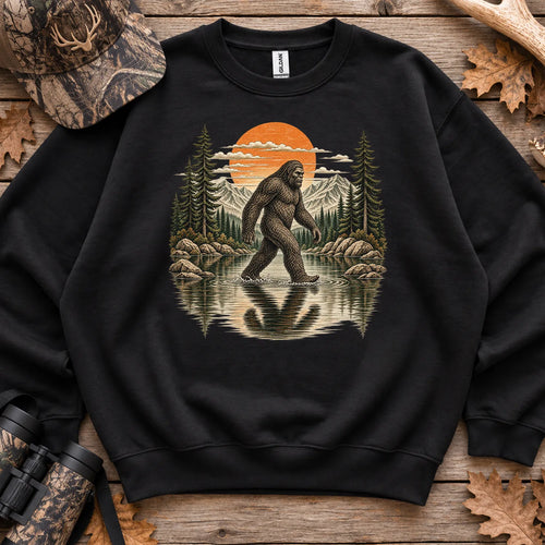 Retro Bigfoot Forest Sweatshirt in Black