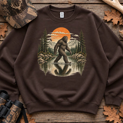 Retro Bigfoot Forest Sweatshirt in Dark Chocolate