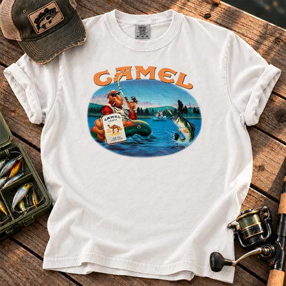 Retro Cowboy Fly Fishing T-Shirt in White