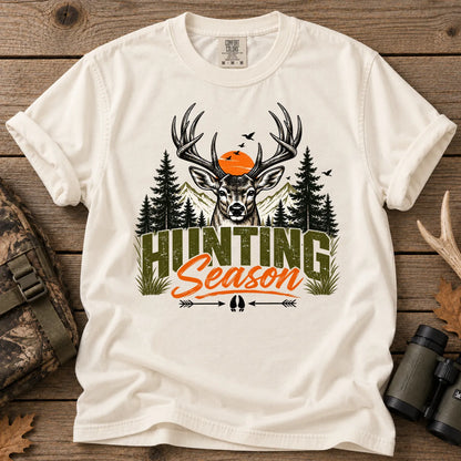 Retro Deer Hunting Season T-Shirt in Ivory