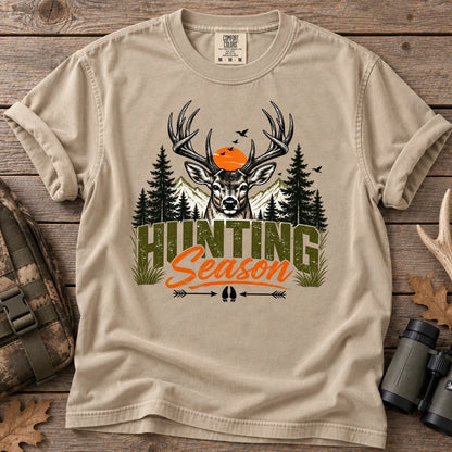 Retro Deer Hunting Season T-Shirt in Sandstone