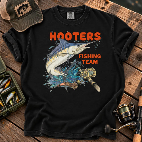 Retro Fishing Team T-Shirt in Black