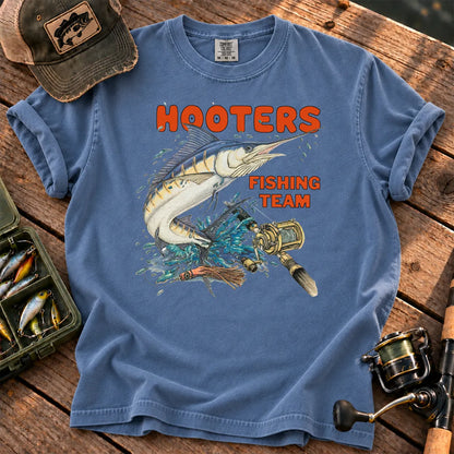 Retro Fishing Team T-Shirt in Blue Jean