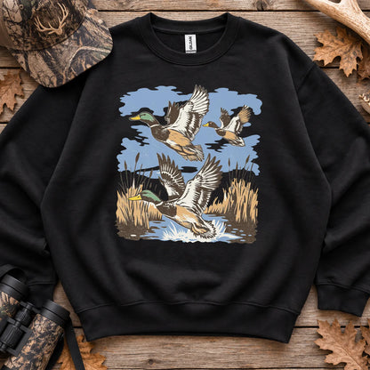 Retro Mallard Flock Sweatshirt in Black