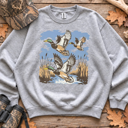Retro Mallard Flock Sweatshirt in Sport Grey