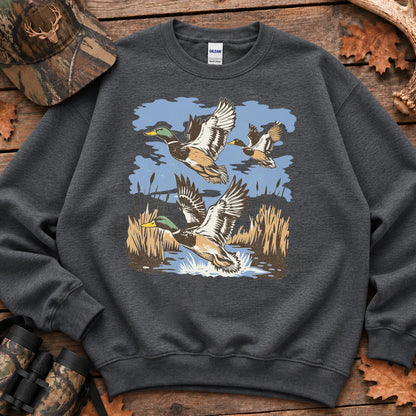 Retro Mallard Flock Sweatshirt in Dark Heather