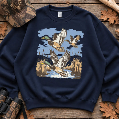Retro Mallard Flock Sweatshirt in Navy