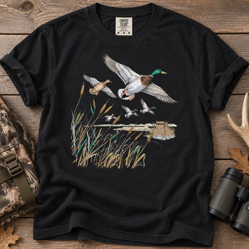 Retro Mallard Pond T-Shirt in Black