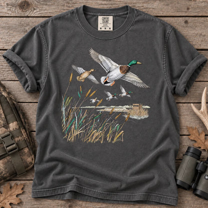 Retro Mallard Pond T-Shirt in Pepper