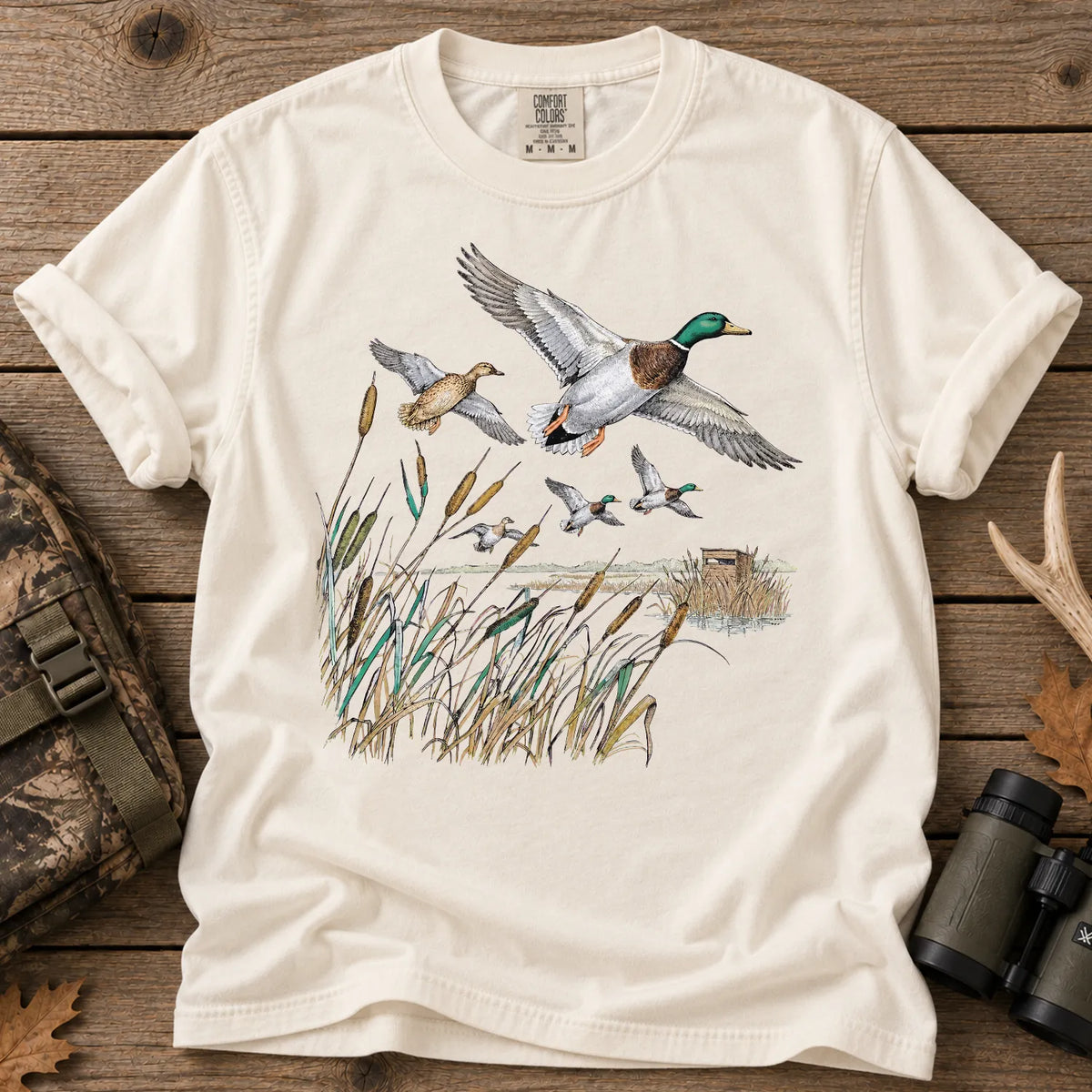 Retro Mallard Pond T-Shirt in Ivory