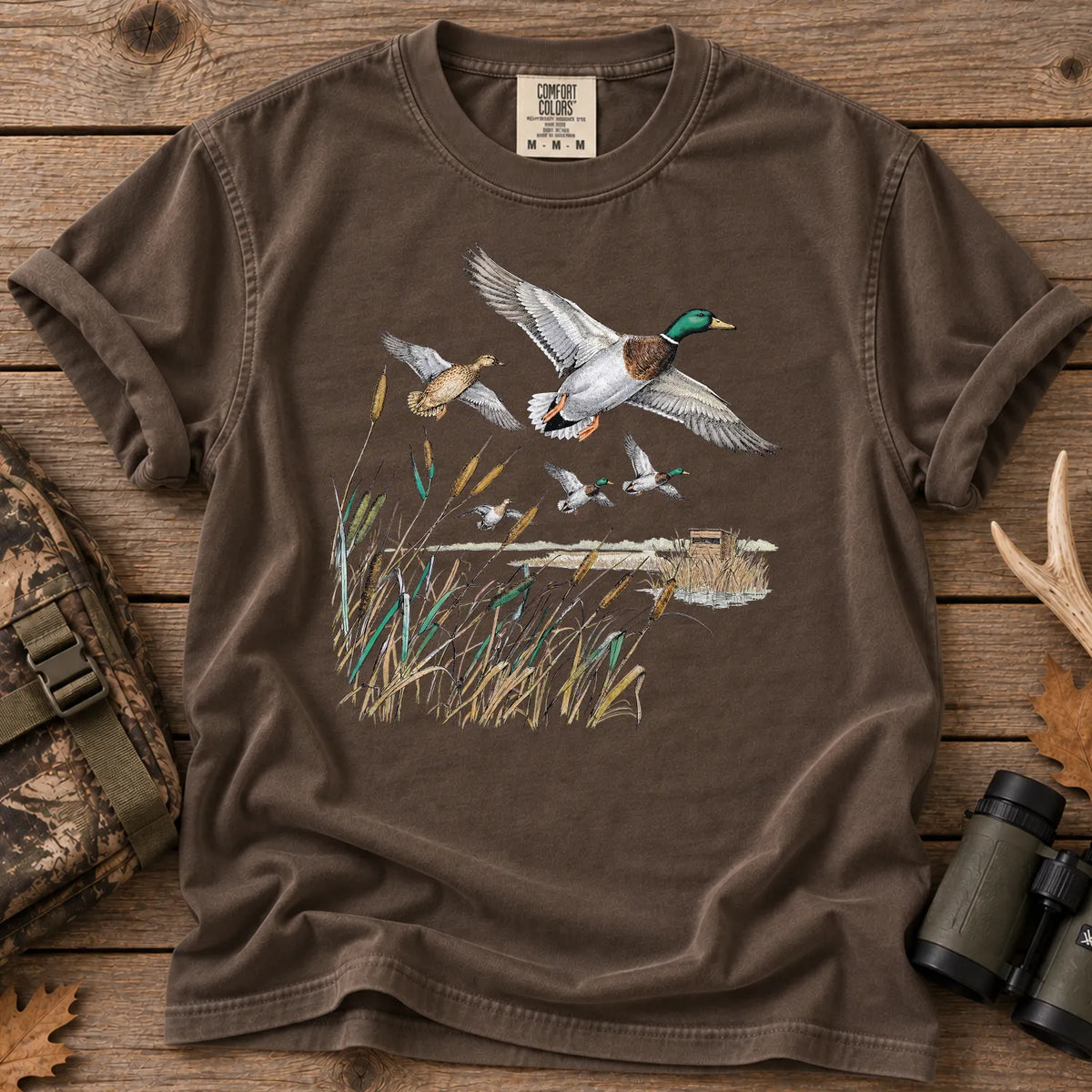 Retro Mallard Pond T-Shirt in Espresso