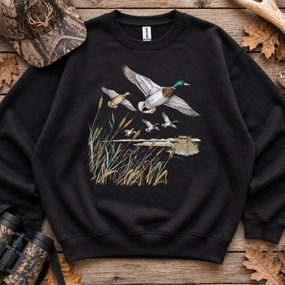 Retro Mallards Pond Sweatshirt in Black