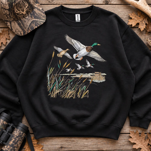 Retro Mallards Pond Sweatshirt in Black